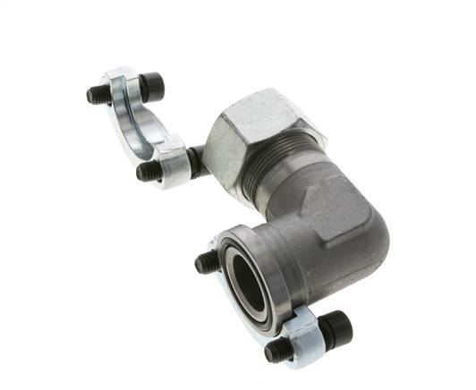 1-1/4'' Elbow SAE Flange 3000 PSI Steel with 30S (M42x2) ISO 6162-1