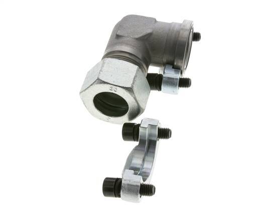 1-1/4'' Elbow SAE Flange 3000 PSI Steel with 30S (M42x2) ISO 6162-1