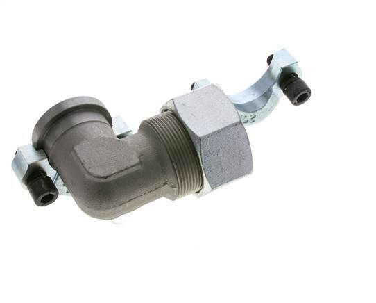 1-1/4'' Elbow SAE Flange 3000 PSI Steel with 38S (M52x2) ISO 6162-1