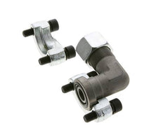 1/2'' Elbow SAE Flange 6000 PSI Steel with 16S (M24x1.5) ISO 6162-2