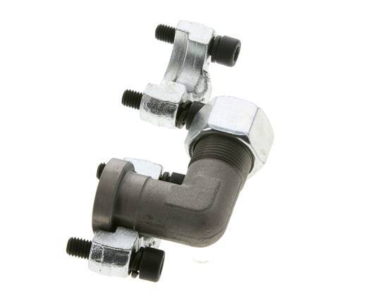 1/2'' Elbow SAE Flange 6000 PSI Steel with 16S (M24x1.5) ISO 6162-2