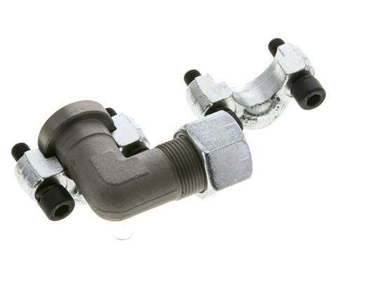 1/2'' Elbow SAE Flange 6000 PSI Steel with 16S (M24x1.5) ISO 6162-2