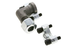 1/2'' Elbow SAE Flange 6000 PSI Steel with 16S (M24x1.5) ISO 6162-2