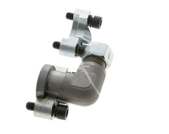 3/4'' Elbow SAE Flange 6000 PSI Steel with 16S (M24x1.5) ISO 6162-2