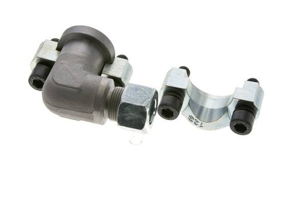 3/4'' Elbow SAE Flange 6000 PSI Steel with 16S (M24x1.5) ISO 6162-2
