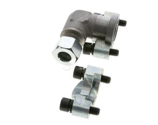 3/4'' Elbow SAE Flange 6000 PSI Steel with 16S (M24x1.5) ISO 6162-2