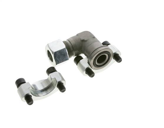 3/4'' Elbow SAE Flange 6000 PSI Steel with 20S (M30x2) ISO 6162-2