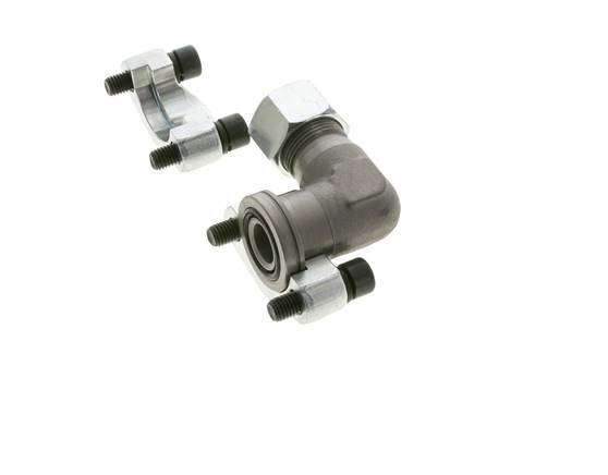 3/4'' Elbow SAE Flange 6000 PSI Steel with 20S (M30x2) ISO 6162-2