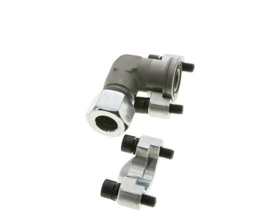 3/4'' Elbow SAE Flange 6000 PSI Steel with 20S (M30x2) ISO 6162-2