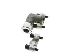 3/4'' Elbow SAE Flange 6000 PSI Steel with 20S (M30x2) ISO 6162-2