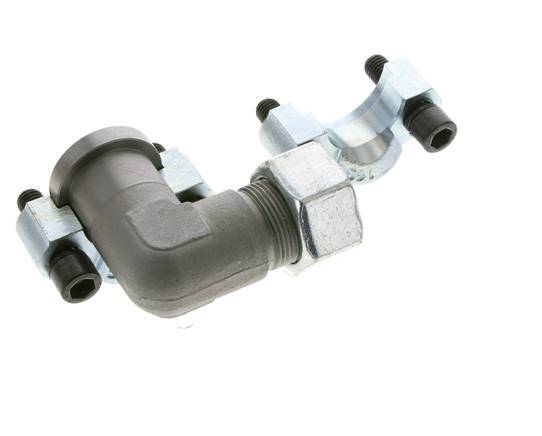 1'' Elbow SAE Flange 6000 PSI Steel with 25S (M36x2) ISO 6162-2