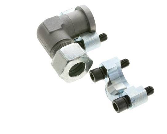 1'' Elbow SAE Flange 6000 PSI Steel with 25S (M36x2) ISO 6162-2