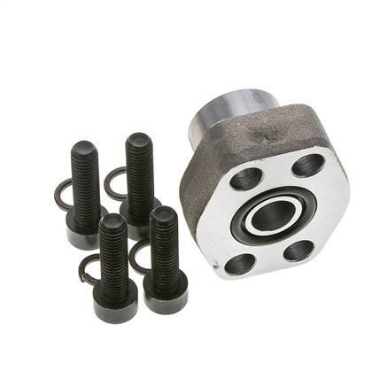 1/2'' SAE Flange 3000 PSI Plain Steel with G3/8'' Female Threads ISO 6162-1