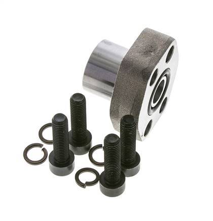 1/2'' SAE Flange 3000 PSI Plain Steel with G3/8'' Female Threads ISO 6162-1