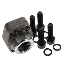 3/4'' SAE Flange 3000 PSI Plain Steel with G3/4'' Female Threads ISO 6162-1