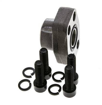 3/4'' SAE Flange 3000 PSI Plain Steel with G3/4'' Female Threads ISO 6162-1