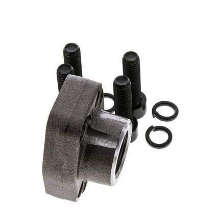 3/4'' SAE Flange 3000 PSI Plain Steel with G3/4'' Female Threads ISO 6162-1