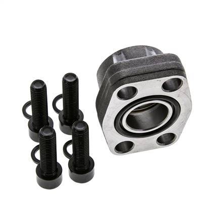 1'' SAE Flange 3000 PSI Plain Steel with G1'' Female Threads ISO 6162-1