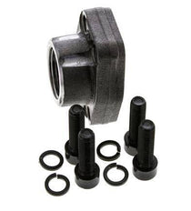 1'' SAE Flange 3000 PSI Plain Steel with G1'' Female Threads ISO 6162-1