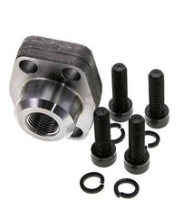 1'' SAE Flange 3000 PSI Plain Steel with G1/2'' Female Threads ISO 6162-1