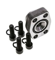 1'' SAE Flange 3000 PSI Plain Steel with G1/2'' Female Threads ISO 6162-1