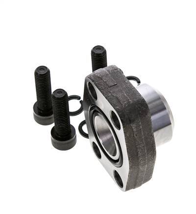 1'' SAE Flange 3000 PSI Plain Steel with G1/2'' Female Threads ISO 6162-1