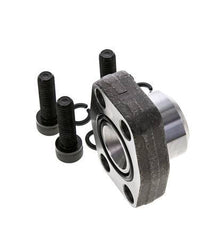 1'' SAE Flange 3000 PSI Plain Steel with G1/2'' Female Threads ISO 6162-1