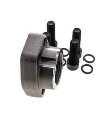 1-1/4'' SAE Flange 3000 PSI Plain Steel with G1-1/4'' Female Threads ISO 6162-1