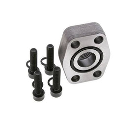 1-1/4'' SAE Flange 3000 PSI Plain Steel with G1'' Female Threads ISO 6162-1