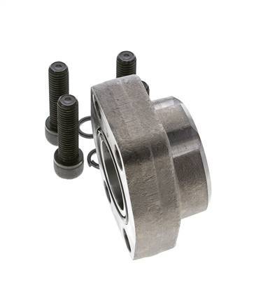 1-1/2'' SAE Flange 3000 PSI Plain Steel with G1-1/2'' Female Threads ISO 6162-1