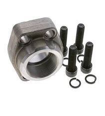 1-1/2'' SAE Flange 3000 PSI Plain Steel with G1-1/2'' Female Threads ISO 6162-1