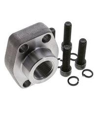 1-1/2'' SAE Flange 3000 PSI Plain Steel with G1'' Female Threads ISO 6162-1