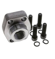 1-1/2'' SAE Flange 3000 PSI Plain Steel with G1'' Female Threads ISO 6162-1