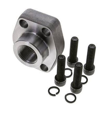 1-1/2'' SAE Flange 3000 PSI Plain Steel with G1'' Female Threads ISO 6162-1