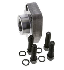 1-1/2'' SAE Flange 3000 PSI Plain Steel with G1'' Female Threads ISO 6162-1