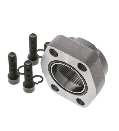 2'' SAE Flange 3000 PSI Plain Steel with G2'' Female Threads ISO 6162-1