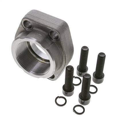 2'' SAE Flange 3000 PSI Plain Steel with G2'' Female Threads ISO 6162-1
