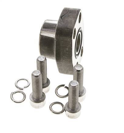3/4'' SAE Flange 3000 PSI Stainless Steel with G3/4'' Female Threads ISO 6162-1
