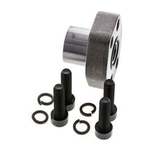 1/2'' SAE Flange 6000 PSI Plain Steel with G1/2'' Female Threads ISO 6162-2