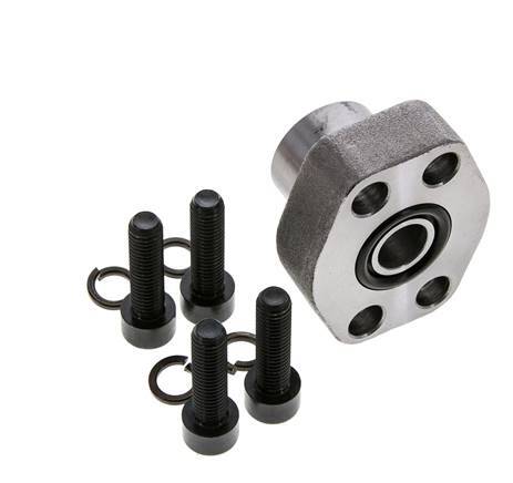 1/2'' SAE Flange 6000 PSI Plain Steel with G1/2'' Female Threads ISO 6162-2