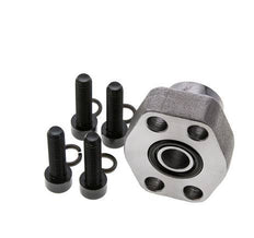 1/2'' SAE Flange 6000 PSI Plain Steel with G1/2'' Female Threads ISO 6162-2