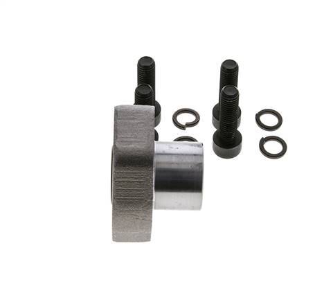 1/2'' SAE Flange 6000 PSI Plain Steel with G3/8'' Female Threads ISO 6162-2