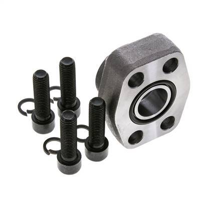 1'' SAE Flange 6000 PSI Plain Steel with G1'' Female Threads ISO 6162-2