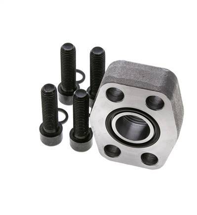 1'' SAE Flange 6000 PSI Plain Steel with G1'' Female Threads ISO 6162-2