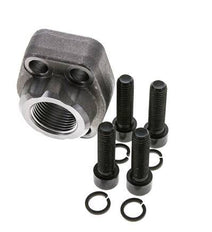 1'' SAE Flange 6000 PSI Plain Steel with G1'' Female Threads ISO 6162-2