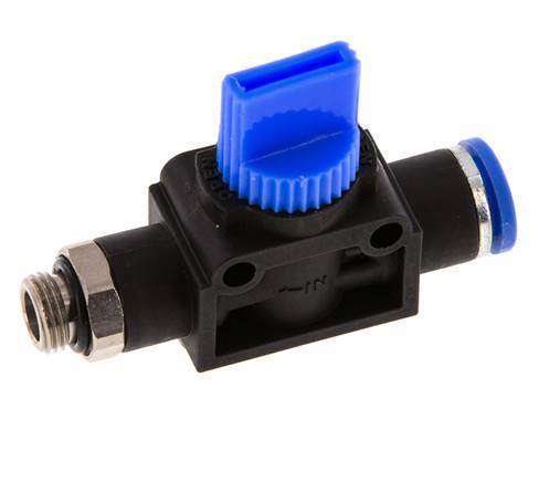 3/2-Way Shut-Off Hand Valve 8 mm - G1/8'' Plastic/Brass Thread-side venting