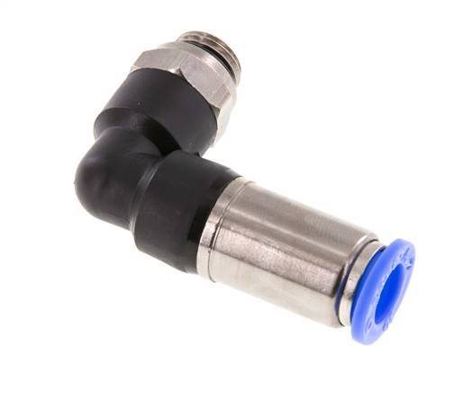Push-In Fitting 10mm & G1/4'' Male Auto Shut-Off Elbow Brass/PBT 0-10bar (0-145psi)