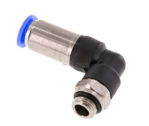 Push-In Fitting 10mm & G1/4'' Male Auto Shut-Off Elbow Brass/PBT 0-10bar (0-145psi)