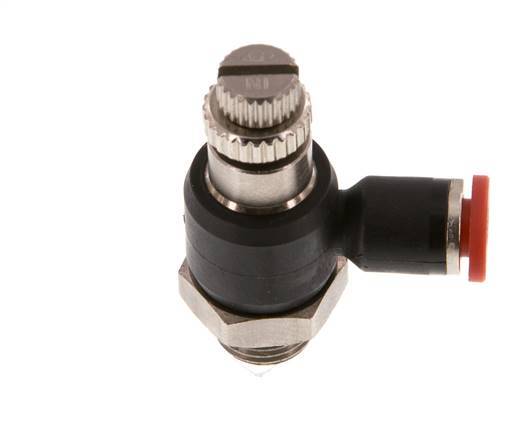Flow Control Silencer Meter-In Elbow 4 mm - G1/8'' Brass/PA 66