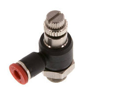 Flow Control Silencer Meter-In Elbow 4 mm - G1/8'' Brass/PA 66